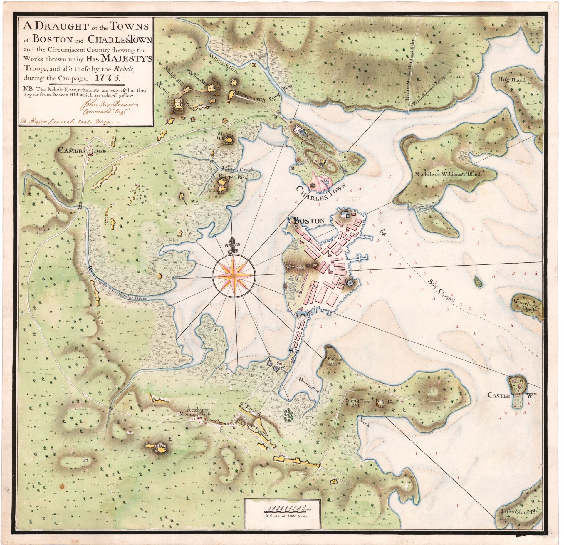 A Map of Boston by Montresor, 1775