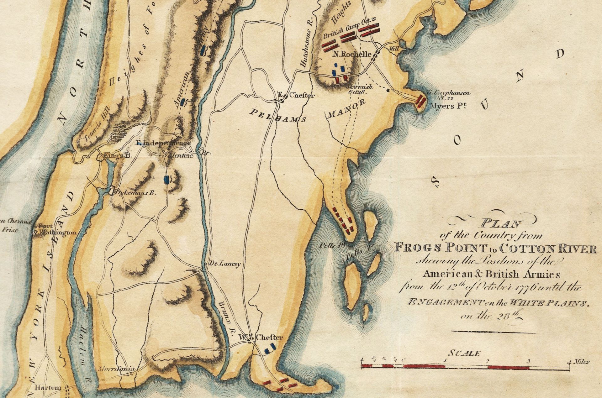 When 4,000 British soldiers landed at Pell's Point inside of what is now City Island in the Bronx, Glover and his men held off the  