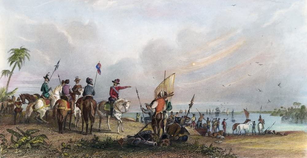 De Soto lands in Tampa Bay, by Seth Eastman. Library of Congress.