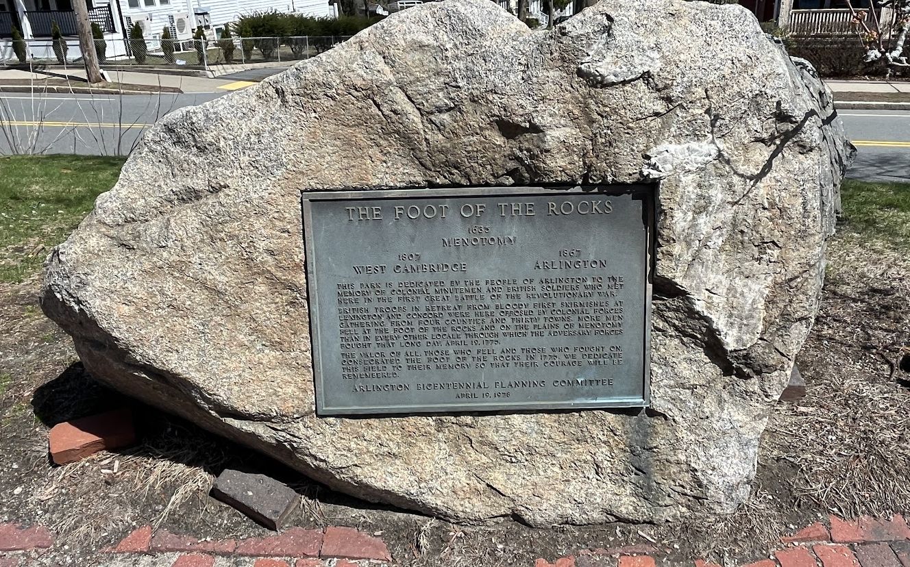 Foot of the Rocks memorial in Menotomy