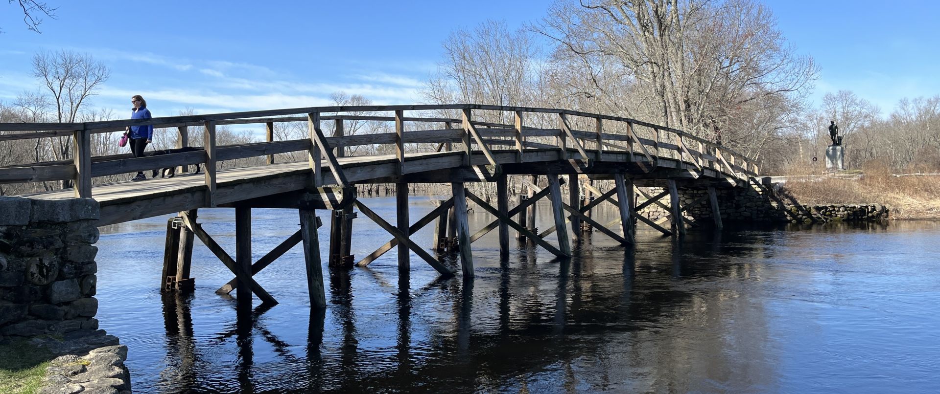 Today the Old North Bridge looks much as it did on that fateful day. Photo by Edwin Grosvenor