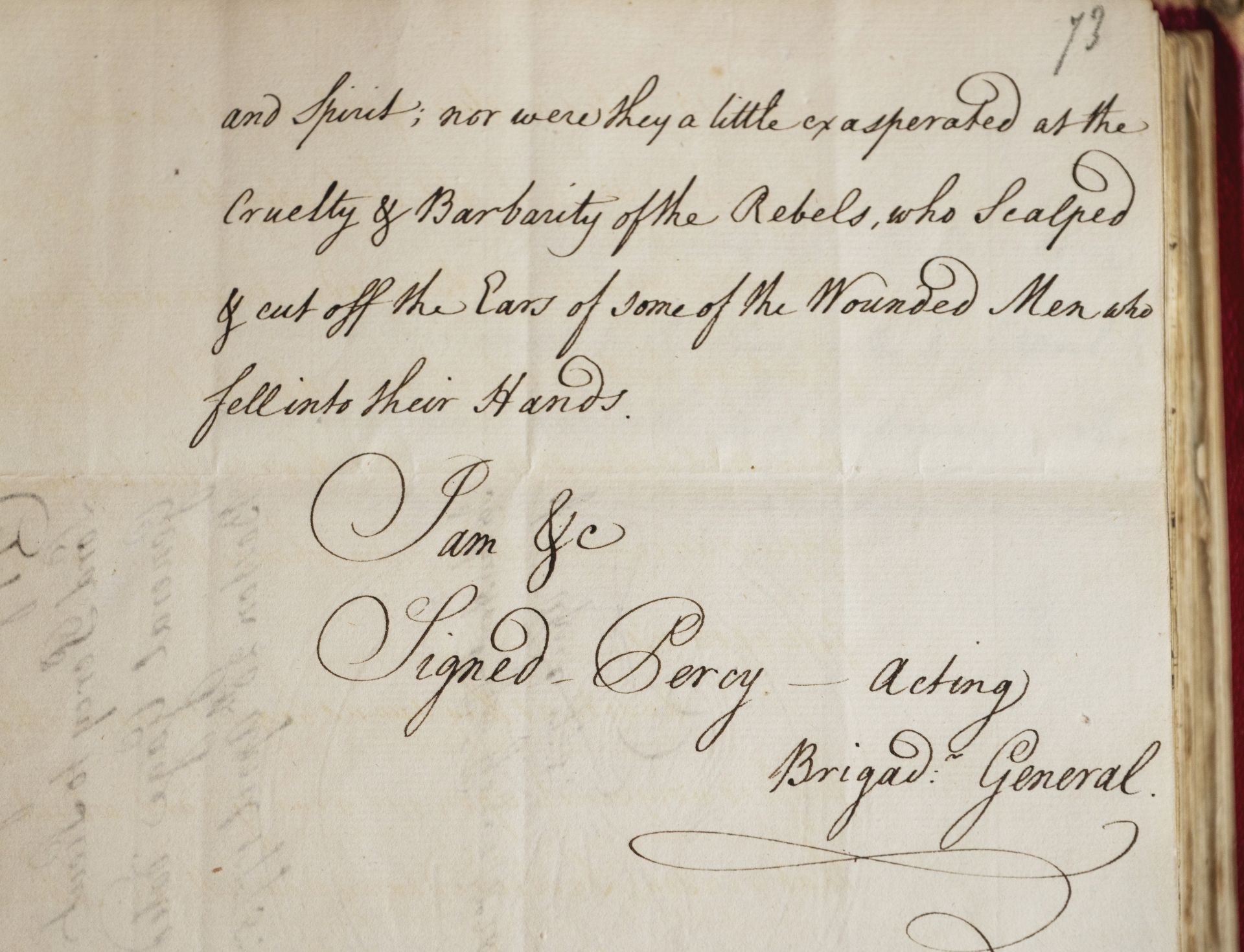 British commander Gen. Huge Percy erroneously claimed in his report that  the Colonials had scalped his men.